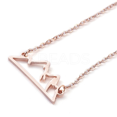 304 Stainless Steel Alps Pendant Necklaces NJEW-Z001-01RG-1