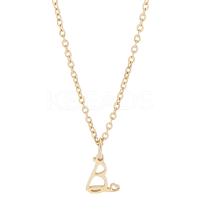 1pc 304 Stainless Steel Letter Pendant Necklaces NJEW-LP0001-39B-G-1