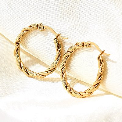 201 Stainless Steel Hoop Earrings EJEW-Q026-09G-1