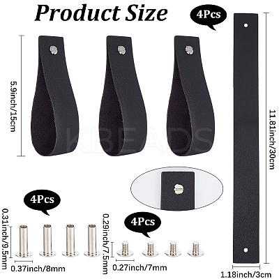 4Pcs PU Leather Sign Straps for Hanging Wedding Sign AJEW-CL0002-28C-1