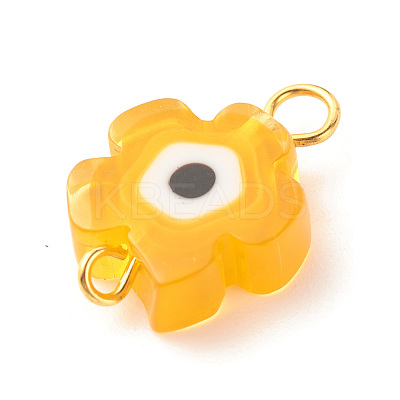 Handmade Millefiori Glass Connector Charms PALLOY-JF01341-1