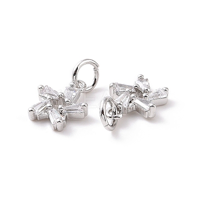 Star Brass Micro Pave Clear Cubic Zirconia Charms KK-G435-43P-1