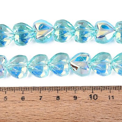 Electroplate Transparent Glass Beads Strands X-EGLA-N056-01A-03-1