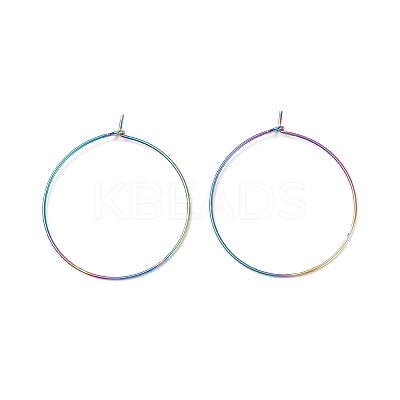 Ion Plating(IP) 316 Surgical Stainless Steel Hoop Earrings Findings STAS-F149-32M-A-1