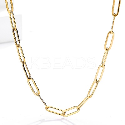 201 Stainless Steel Minimalist Paperclip Chain Necklaces for Women PQ9782-1
