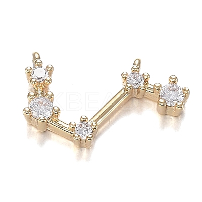 Brass Micro Clear Cubic Zirconia Pendants ZIRC-F120-019G-04-1