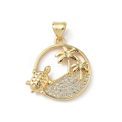 Brass Micro Pave Cubic Zirconia Pendants KK-S337-08G-H-1