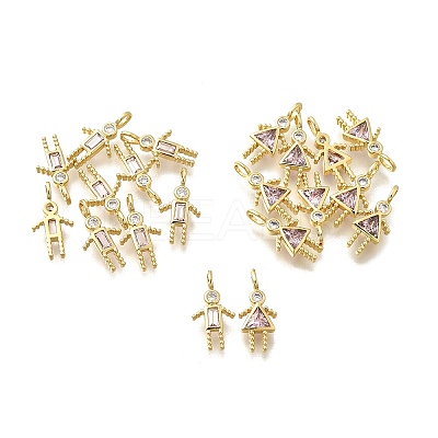 Brass Micro Pave Cubic Zirconia Pendants KK-D339-02G-10-1