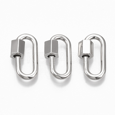 Brass Screw Carabiner Lock Charms KK-T047-08P-1