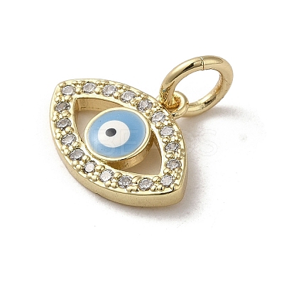 Brass Micro Pave Cubic Zirconia Charms KK-E092-07G-01-1