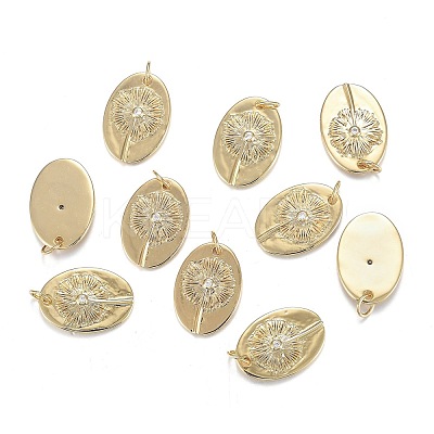 Brass Micro Clear Cubic Zirconia Pendants ZIRC-F120-087G-1