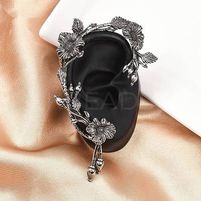 316 Surgical Stainless Flower Cuff Earrings EJEW-C160-05B-1