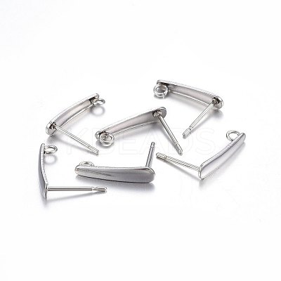 Non-Tarnish 201 Stainless Steel Stud Earring Findings LS-X-STAS-P210-39P-1