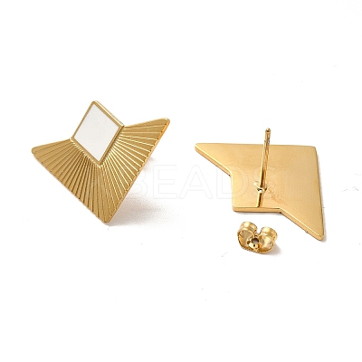 Enamel Triangle with Rhombus Stud Earrings STAS-H175-13G-1