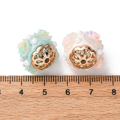 Handmade Resin Indonesia Round Beads IPDL-P005-01KCG-M-1