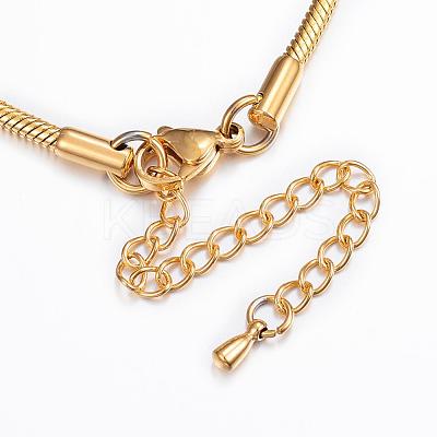 304 Stainless Steel Snake Chain Bracelets BJEW-H491-01G-1