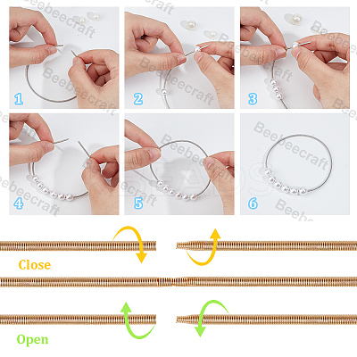 45Pcs 3 Colors Spring Bracelets TWIR-BBC0001-07-1