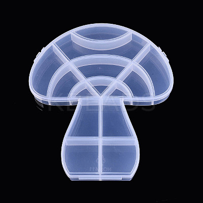 Autumn Mushroom 14 Grids Plastic Bead Storage Containers with Hinged Lid CON-T001-09-1