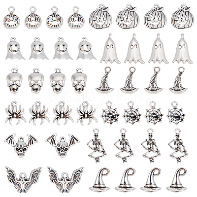 72Pcs 12 Styles Tibetan Style Alloy Pendants FIND-SC0004-41-1