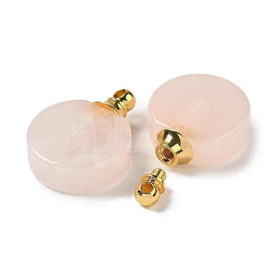 Natural Rose Quartz Perfume Bottle Pendants G-Z039-02G-02-1