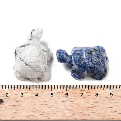 Natural & Synthetic Gemstone Carved Turtle Statues Ornament G-P525-07-1