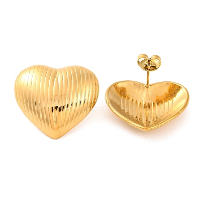 Ion Plating(IP) 304 Stainless Steel Stud Earrings EJEW-G395-17G-1