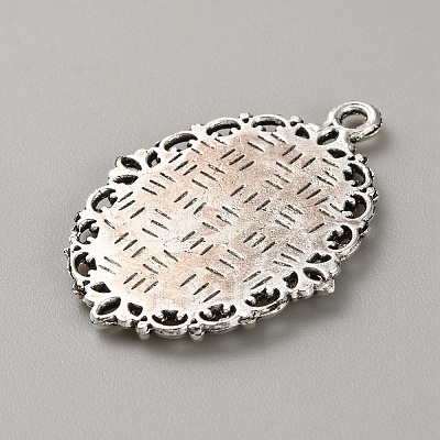 Tibetan Style Zinc Alloy Pendant Cabochon Settings FIND-WH0111-569AS-1