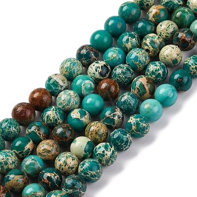 Dyed Natural Regalite/Imperial Jasper/Sea Sediment Jasper Beads Strands G-B124-C02-13-1