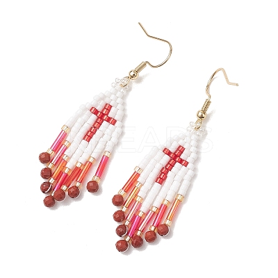 Glass Seed Beads Dangle Earrings EJEW-MZ00737-01-1