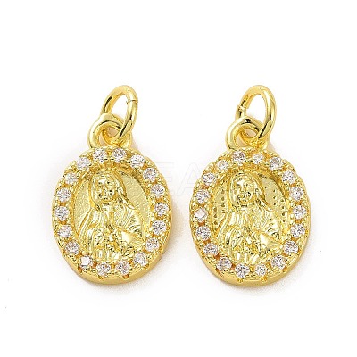 Brass Micro Pave Claer Cubic Zirconia Pendants KK-E068-VF070-1