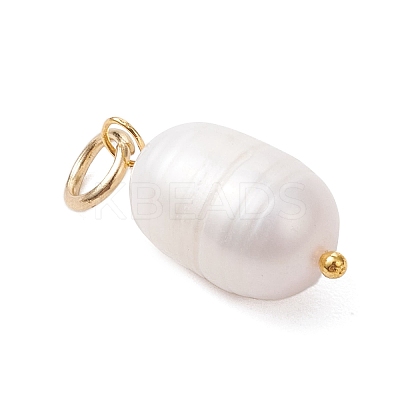 Natural Cultured Freshwater Pearl Rice Pendants PALLOY-JF04200-02-1