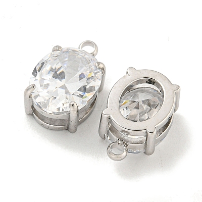 304 Stainless Steel Pendants Cubic Zirconia Pendants STAS-L278-009P-A01-1