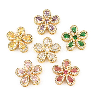 Brass Micro Pave Cubic Zirconia Pendants CU-CBA3D67-06G-1