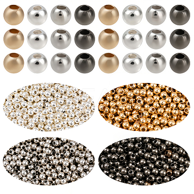 4000Pcs 4 Colors Round CCB Plastic Spacer Beads CCB-PA0001-05A-1