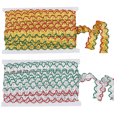 2 Cards 2 Colors Polyester Braided Lace Ribbon OCOR-FH0001-23-1