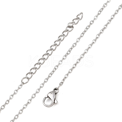 Non-Tarnish 304 Stainless Steel Cable Chain Necklaces NJEW-M176-14-A-1
