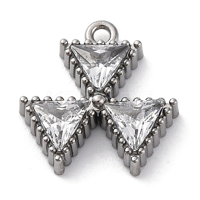 304 Stainless Steel Cubic Zirconia Pendants STAS-R141-04P-01-1