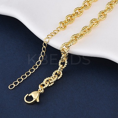 Brass Textured Cable Chain Necklaces for Women NJEW-K282-05G-1