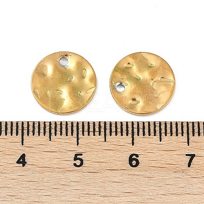 Ion Plating(IP) 304 Stainless Steel Textured Disc Charms STAS-Q336-11C-G-1