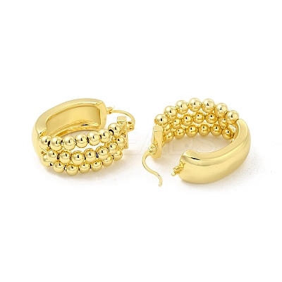 Brass Rotating Beaded Hoop Earrings for Anxiety Stress Relief Jewelry EJEW-E273-20LG-1