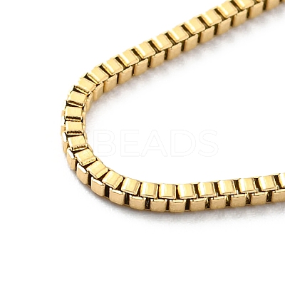 304 Stainless Steel Box Chain Necklace for Women NJEW-A008-02G-1