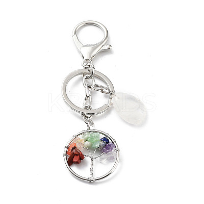 Natural & Synthetic Opalite Mixed Gemstone Keychain KEYC-M022-01-1