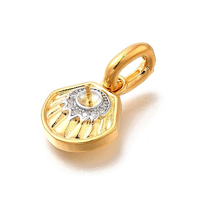 Brass Micro Pave Cubic Zirconia Pendants KK-S517-01D-G-1