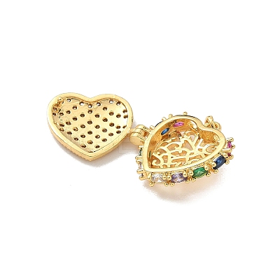 Brass Micro Pave Cubic Zirconia Locket Pendants LS-KK-F905-05G-02-1
