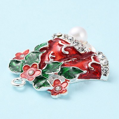 Christmas Zinc Alloy Rhinestone Pendnats PALLOY-K008-01A-P-1