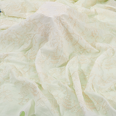 Flower Pattern Embroidery Cotton Fabric DIY-WH0580-48-1