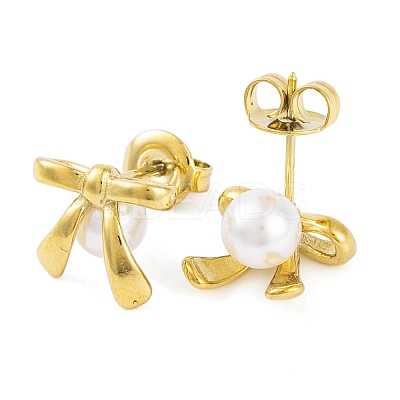 Ion Plating(IP) 304 Stainless Steel Stud Earrings for Women EJEW-A049-19G-1