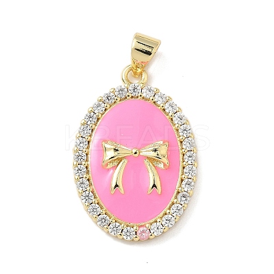Brass Micro Pave Cubic Zirconia Enamel Pendants KK-L239-044G-1
