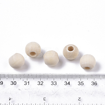 Unfinished Natural Wood European Beads X-WOOD-Q041-04E-1