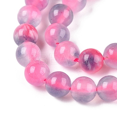 Dyed Natural White Jade Beads Strands G-T138-6mm-210-16-1